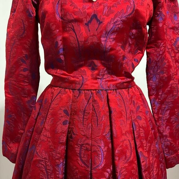 Vintage 80s Carolyne Roehm Opulent Evening Ball Gown XS Gala Royal Regency - Picture 12 of 16